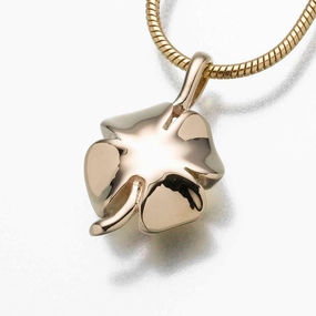 Gold Vermeil 4 Leaf Clover Pendant Cremation Jewelry