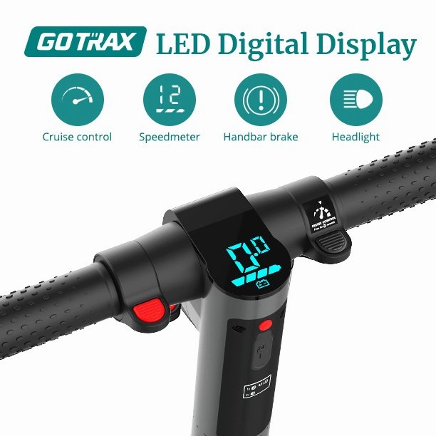 Gotrax GT-G2PLUS-BLACK G2 PLUS Foldable Electric Scooter with 6" Solid Tires, 200W Motor up 12mph and 129.6Wh Lithium Battery