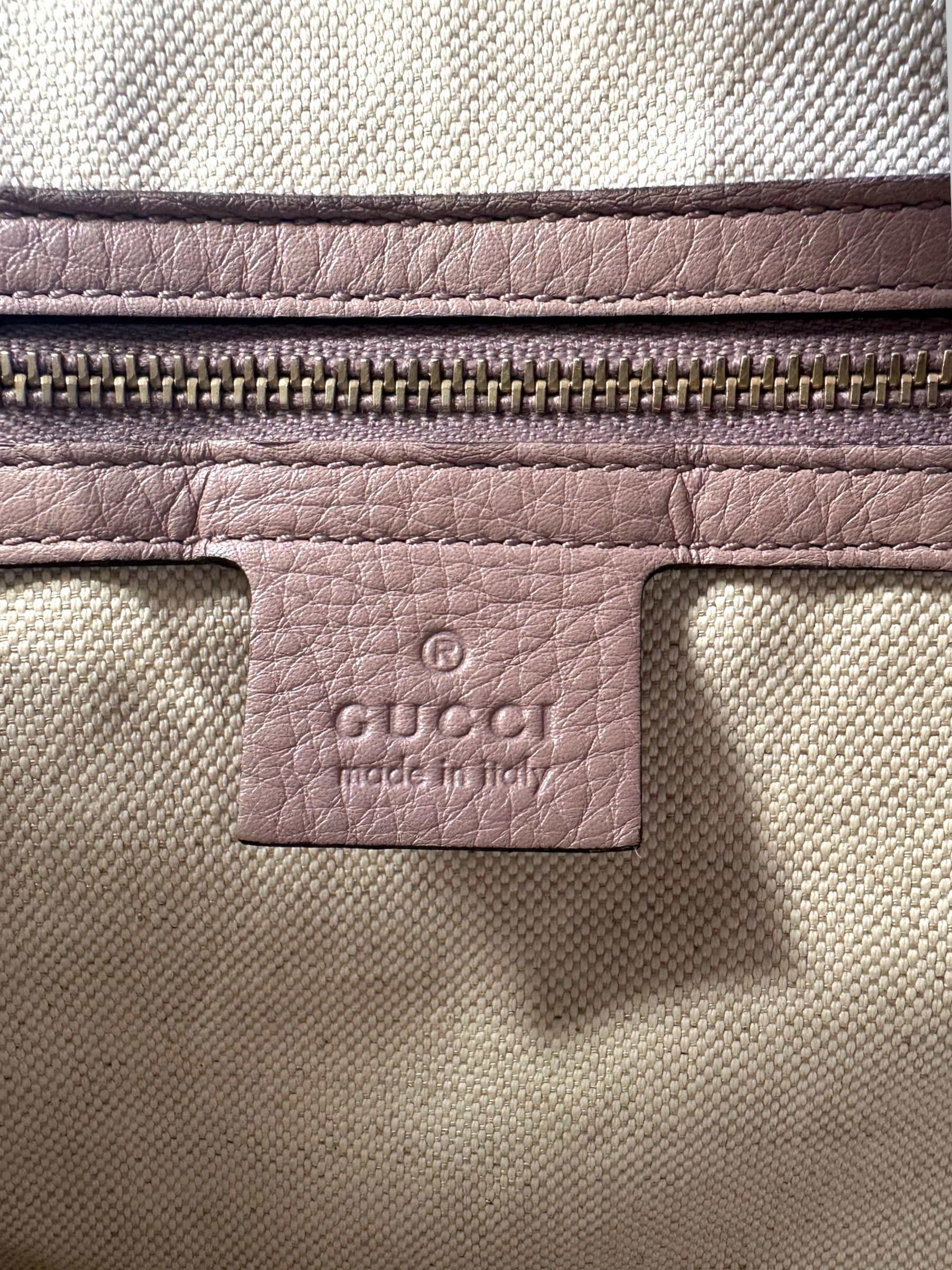 Gucci Monogram Canvas & Leather Boston Shoulder Bag