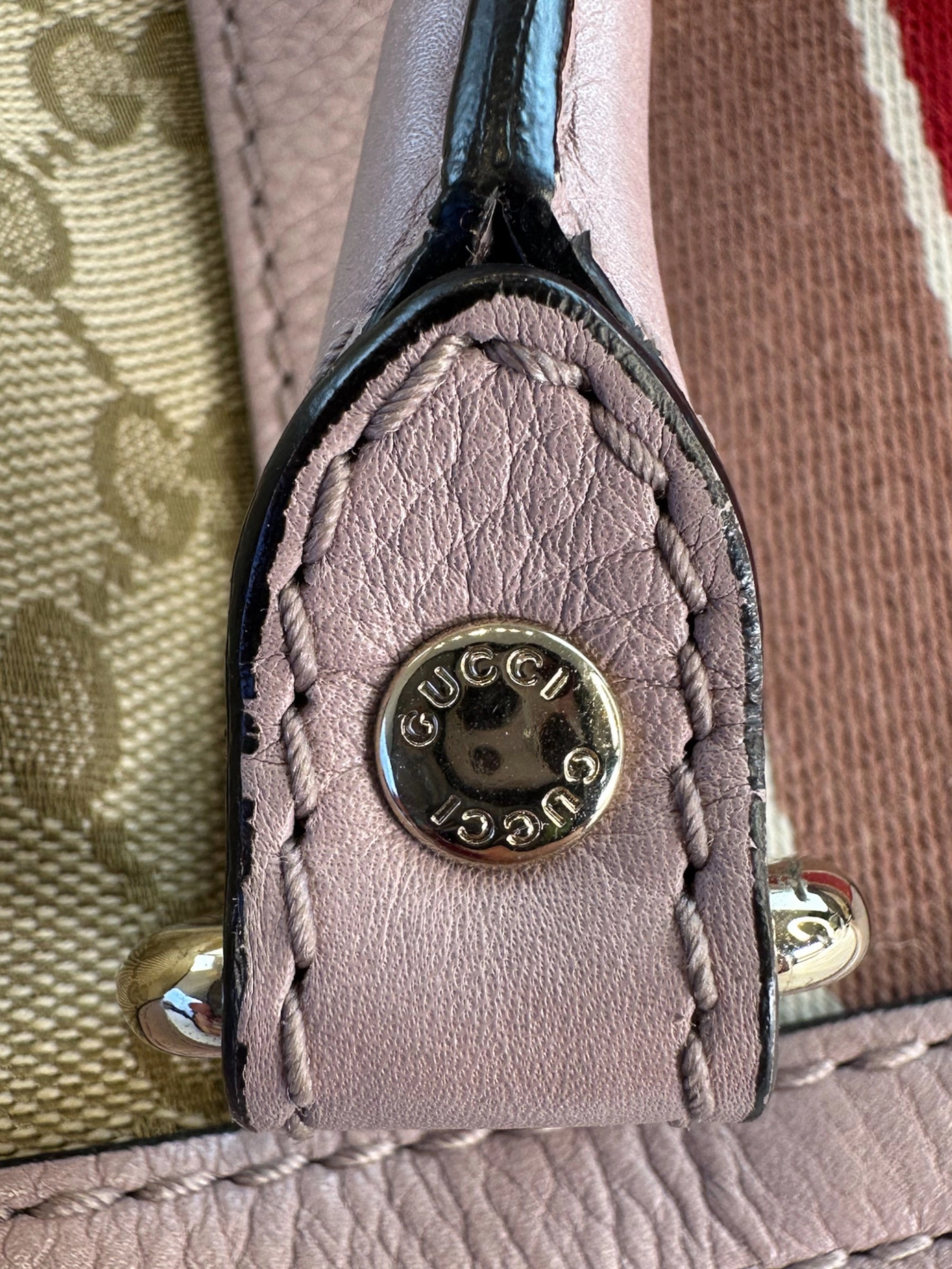 Gucci Monogram Canvas & Leather Boston Shoulder Bag