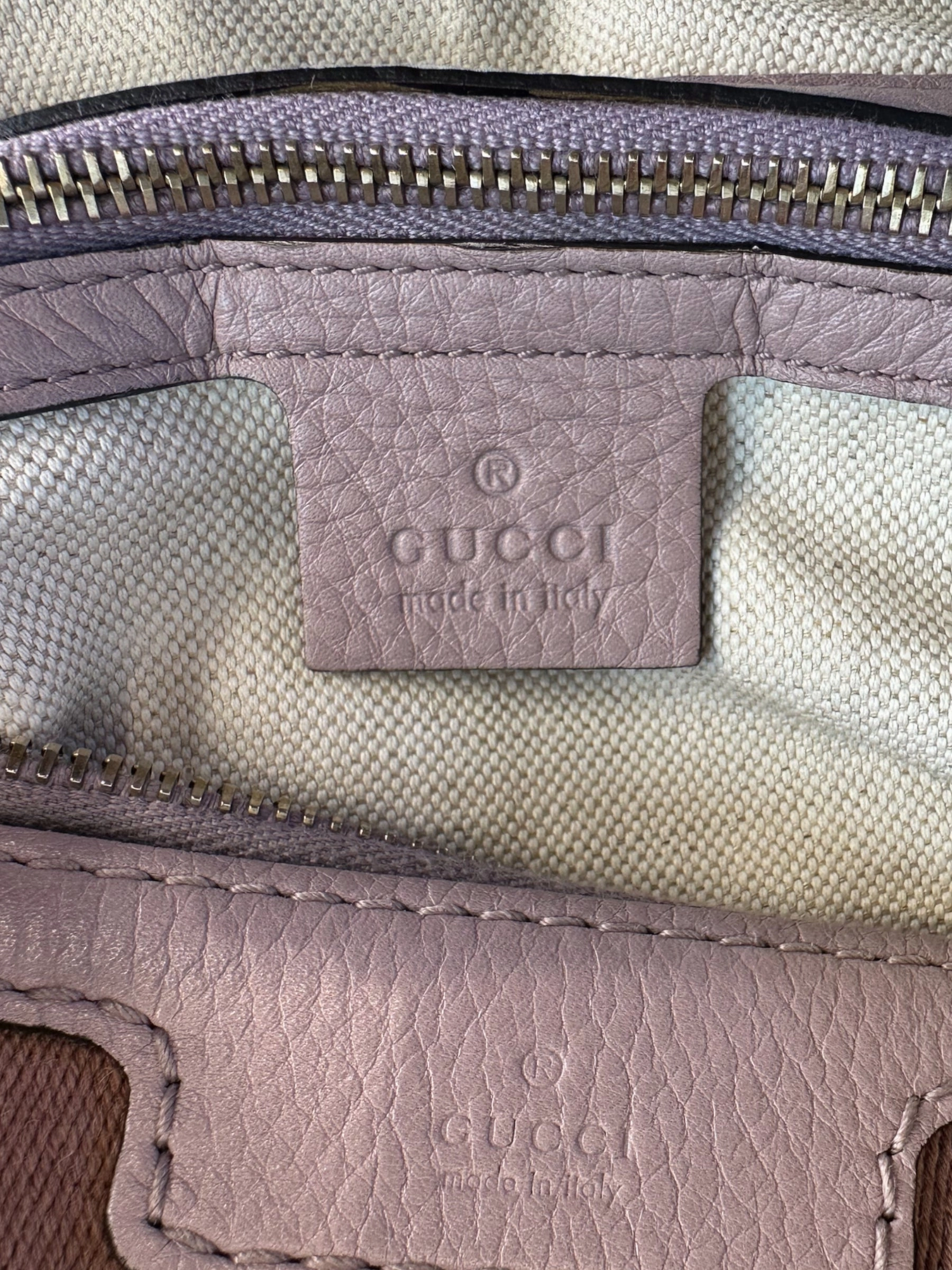 Gucci Monogram Canvas & Leather Boston Shoulder Bag