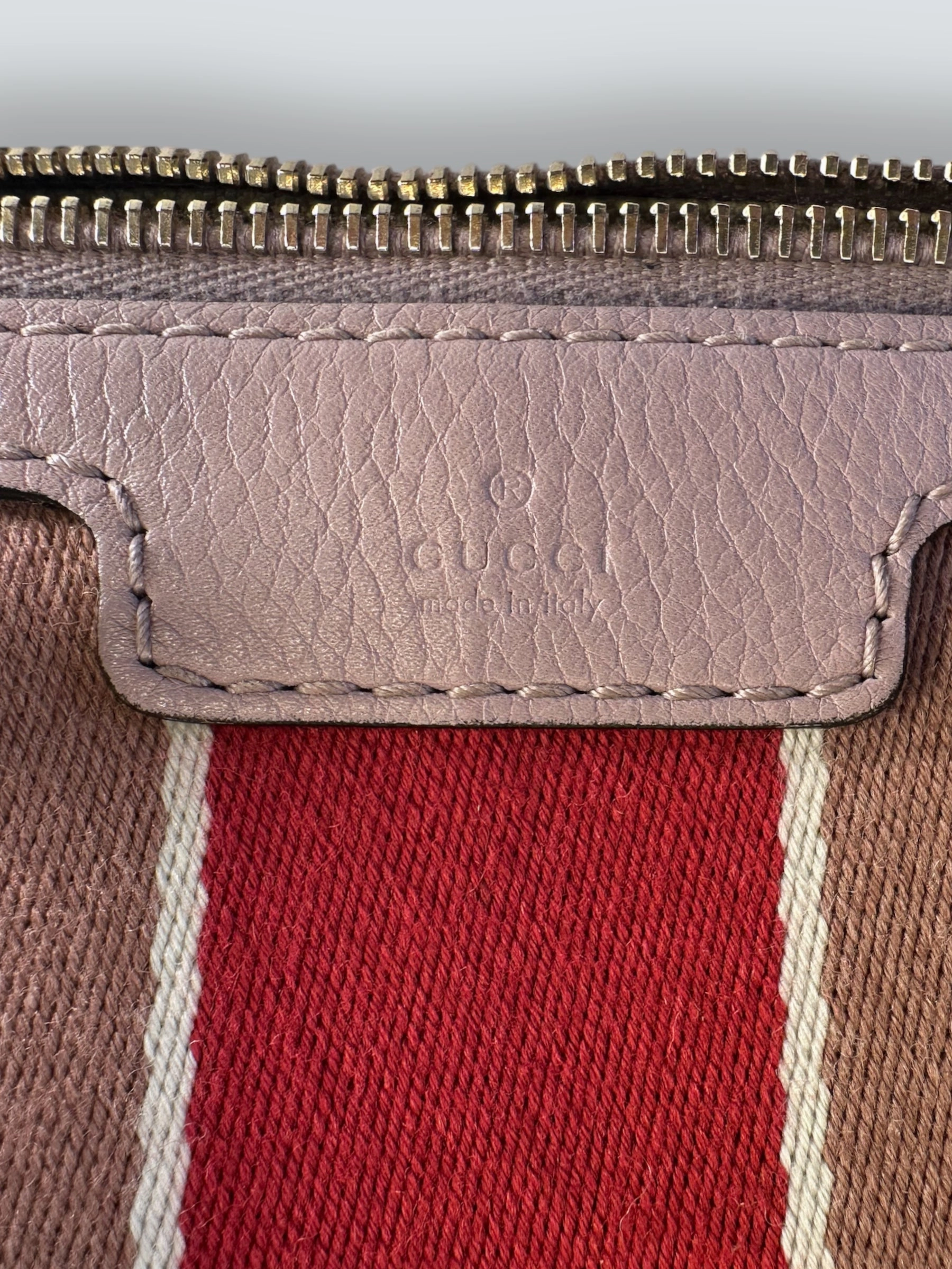 Gucci Monogram Canvas & Leather Boston Shoulder Bag