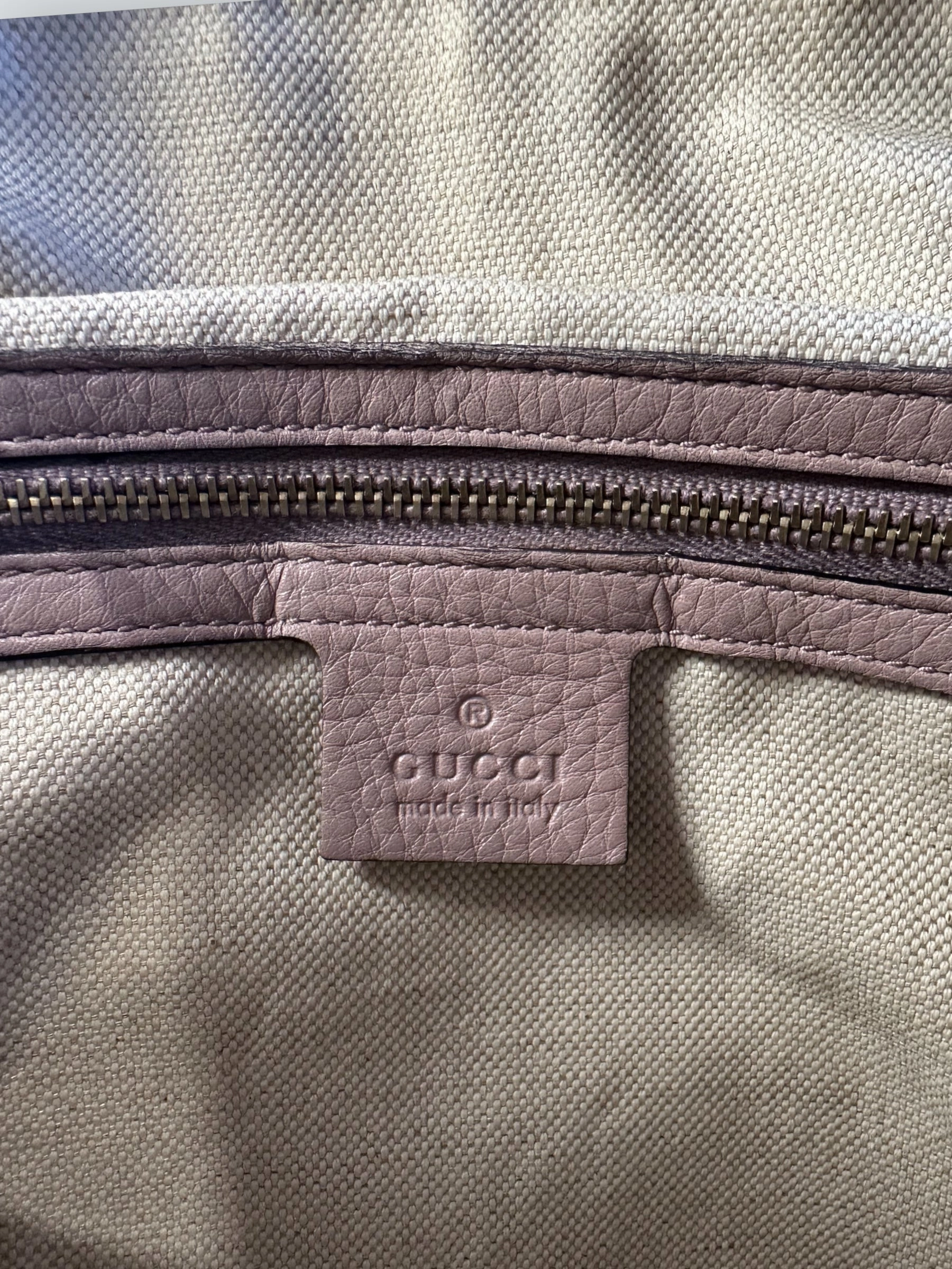 Gucci Monogram Canvas & Leather Boston Shoulder Bag