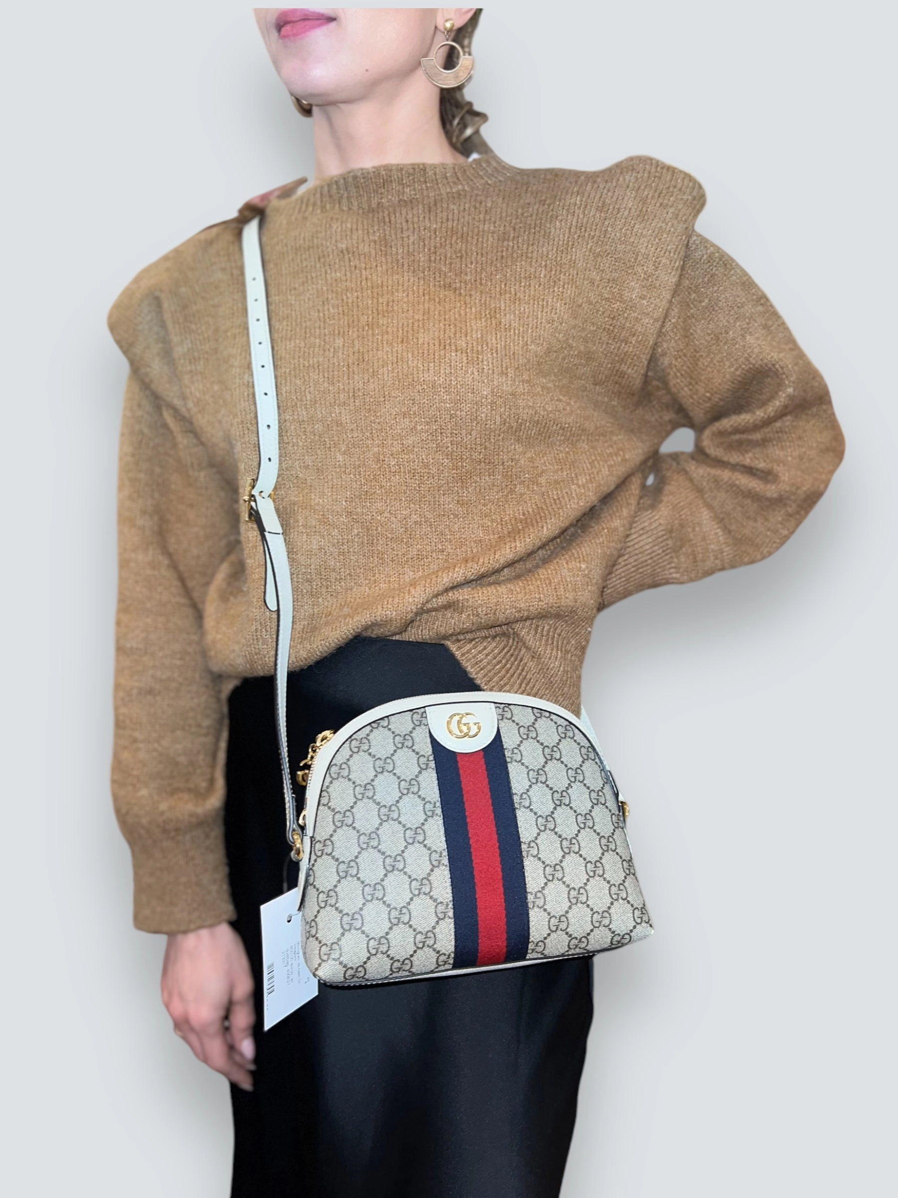 Gucci Monogram Canvas & Leather Ophidia Crossbody