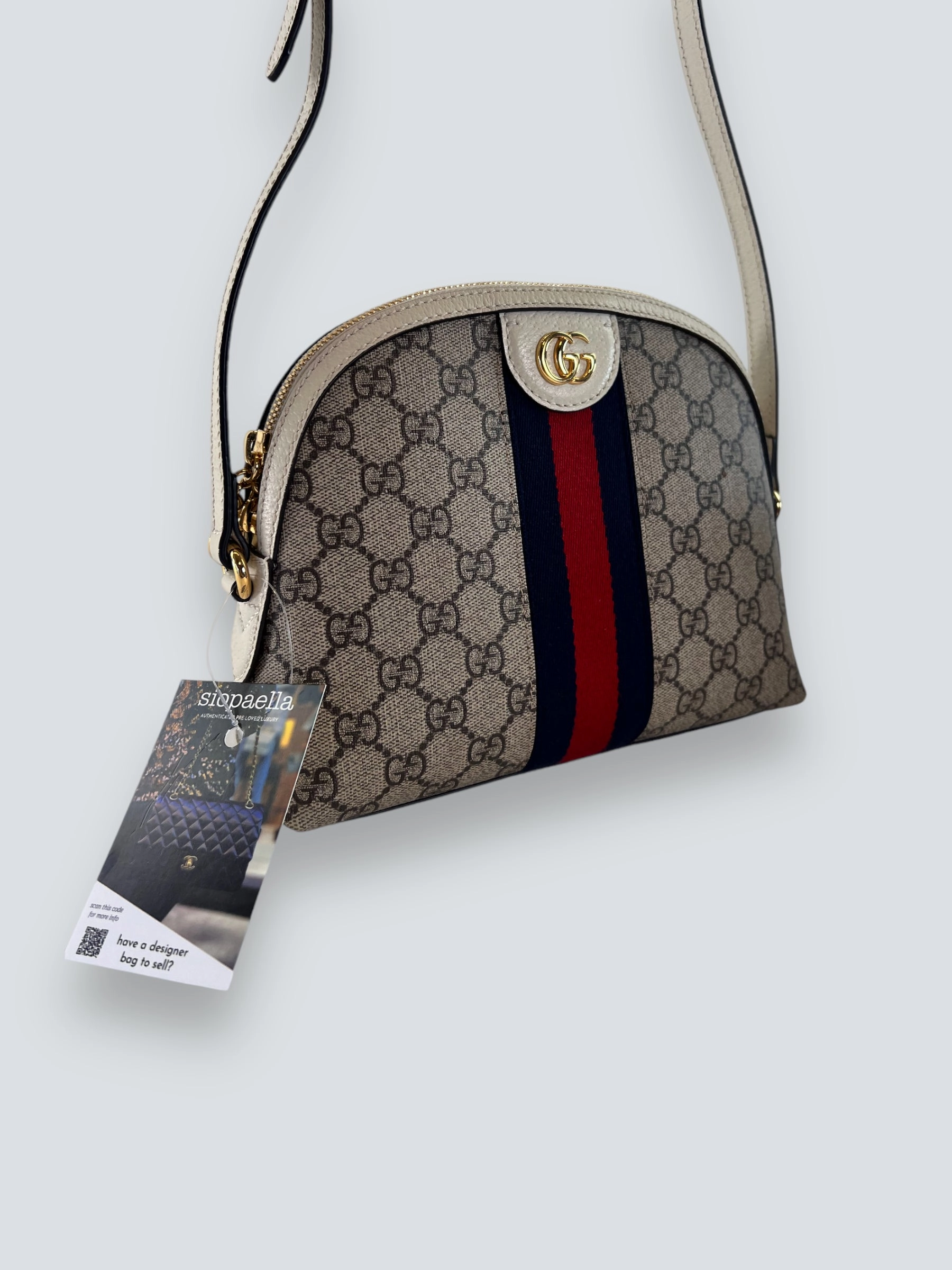 Gucci Monogram Canvas & Leather Ophidia Crossbody