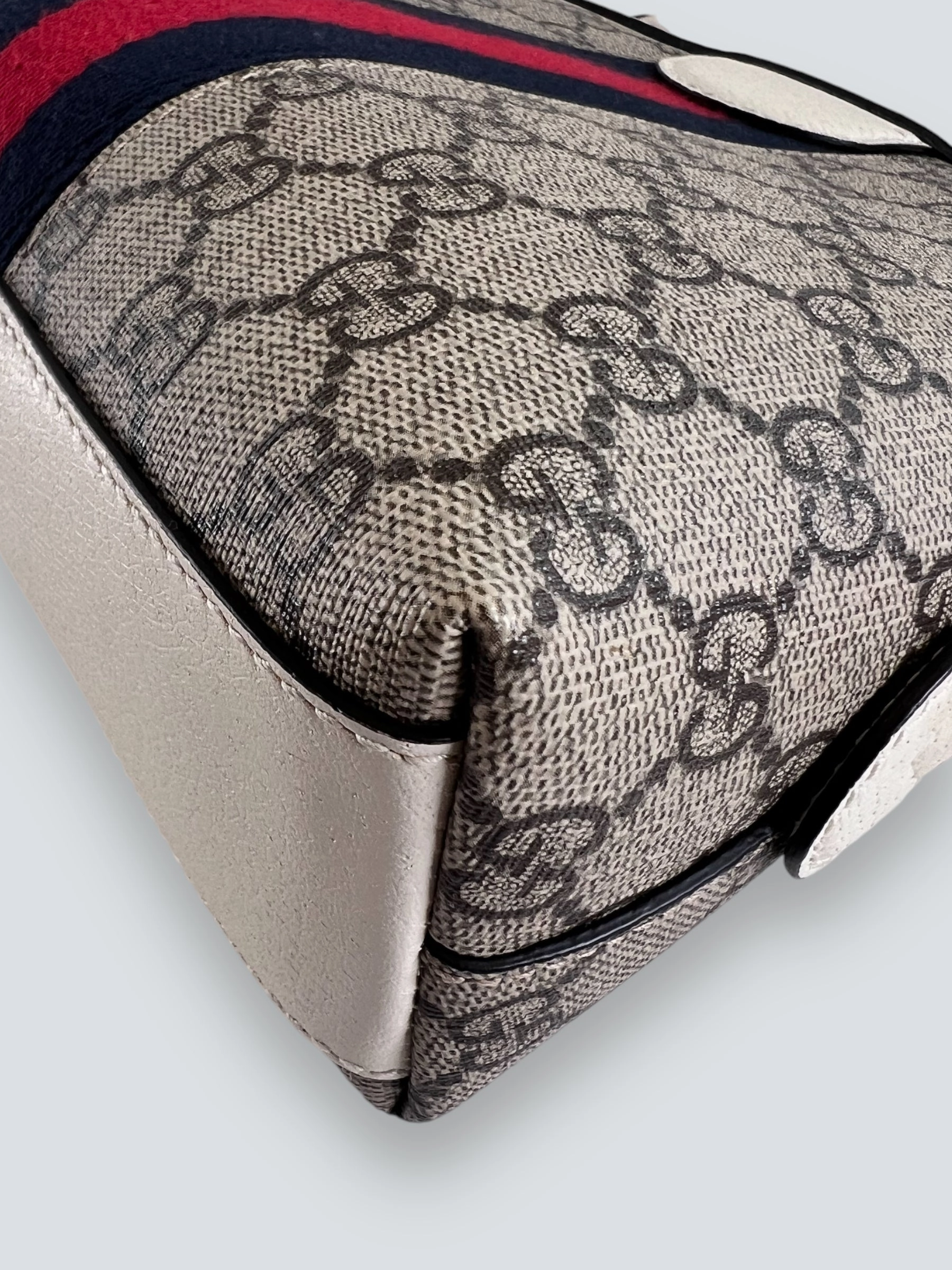 Gucci Monogram Canvas & Leather Ophidia Crossbody