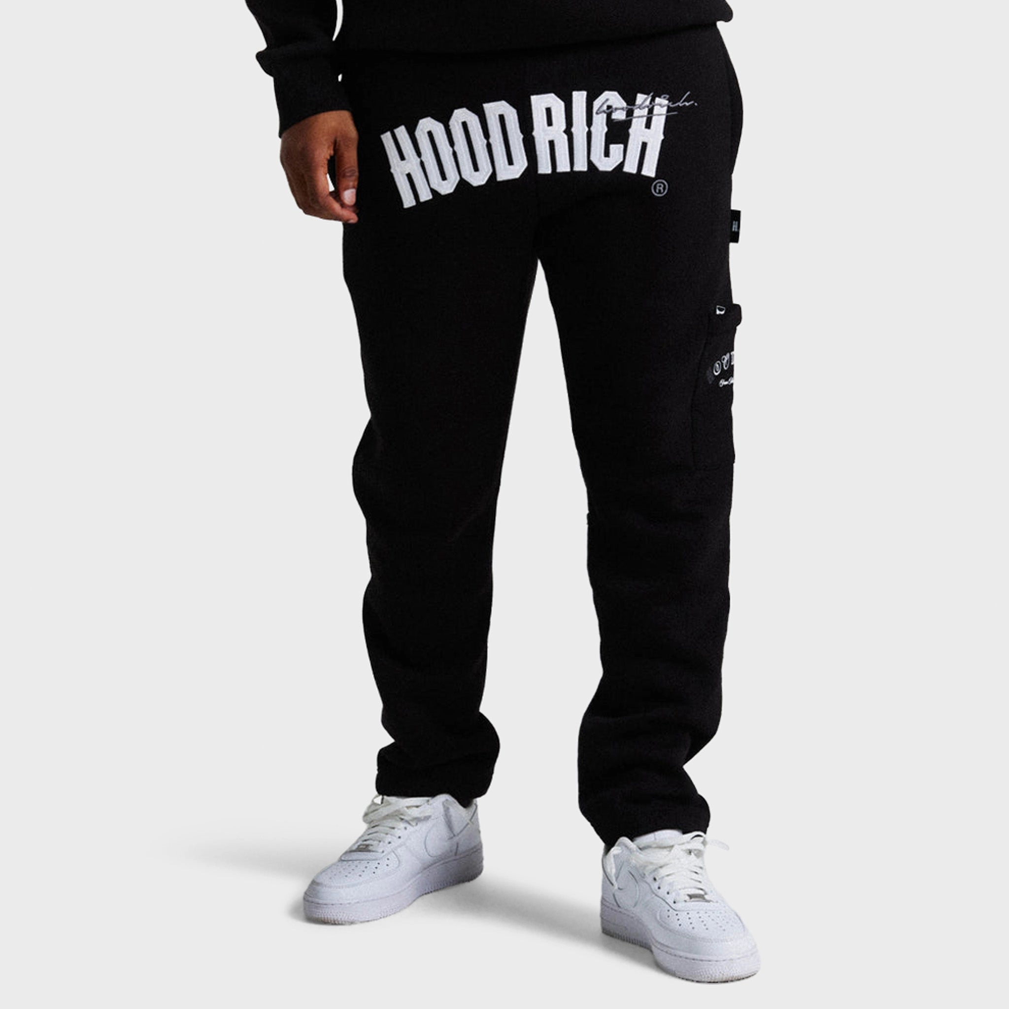 Hoodrich Heat V3 Open Hem Joggers Black / White - Lava Smoke