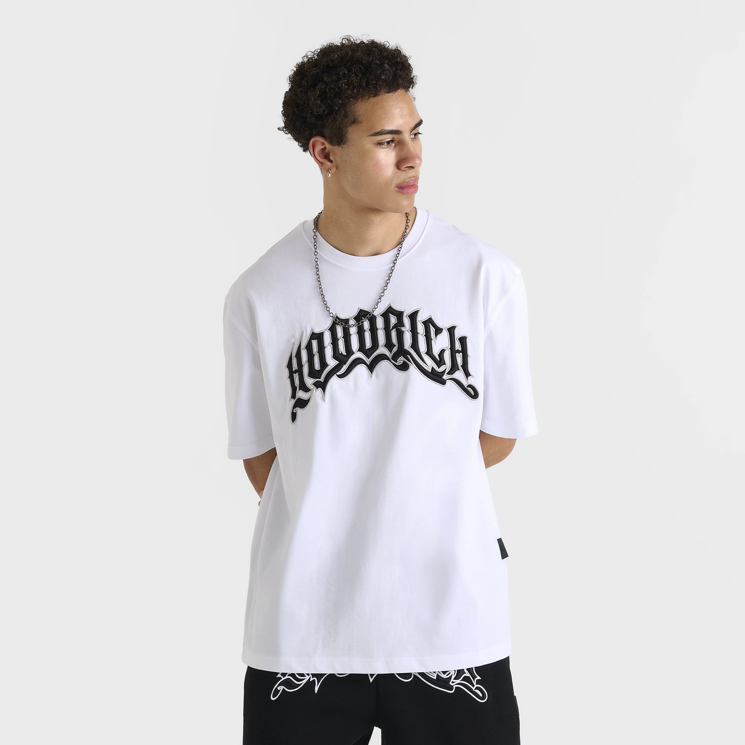 Hoodrich Ritual Oversized Graphic T-Shirt White / Black