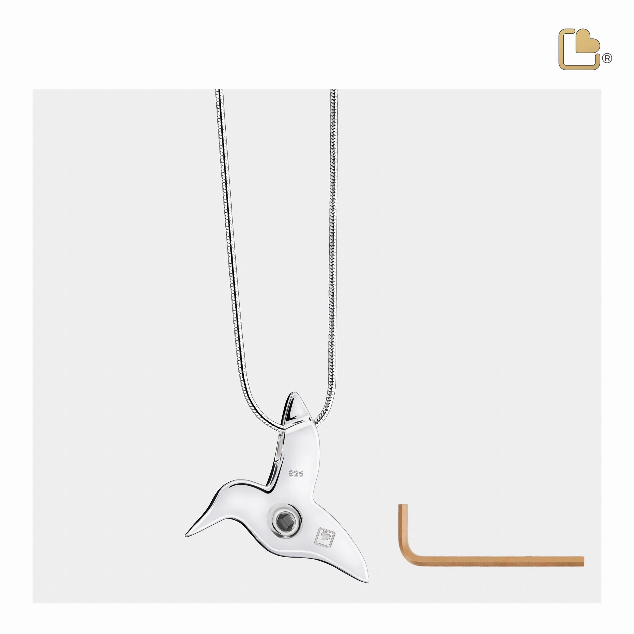 Hummingbird Sterling Silver Cremation Pendant