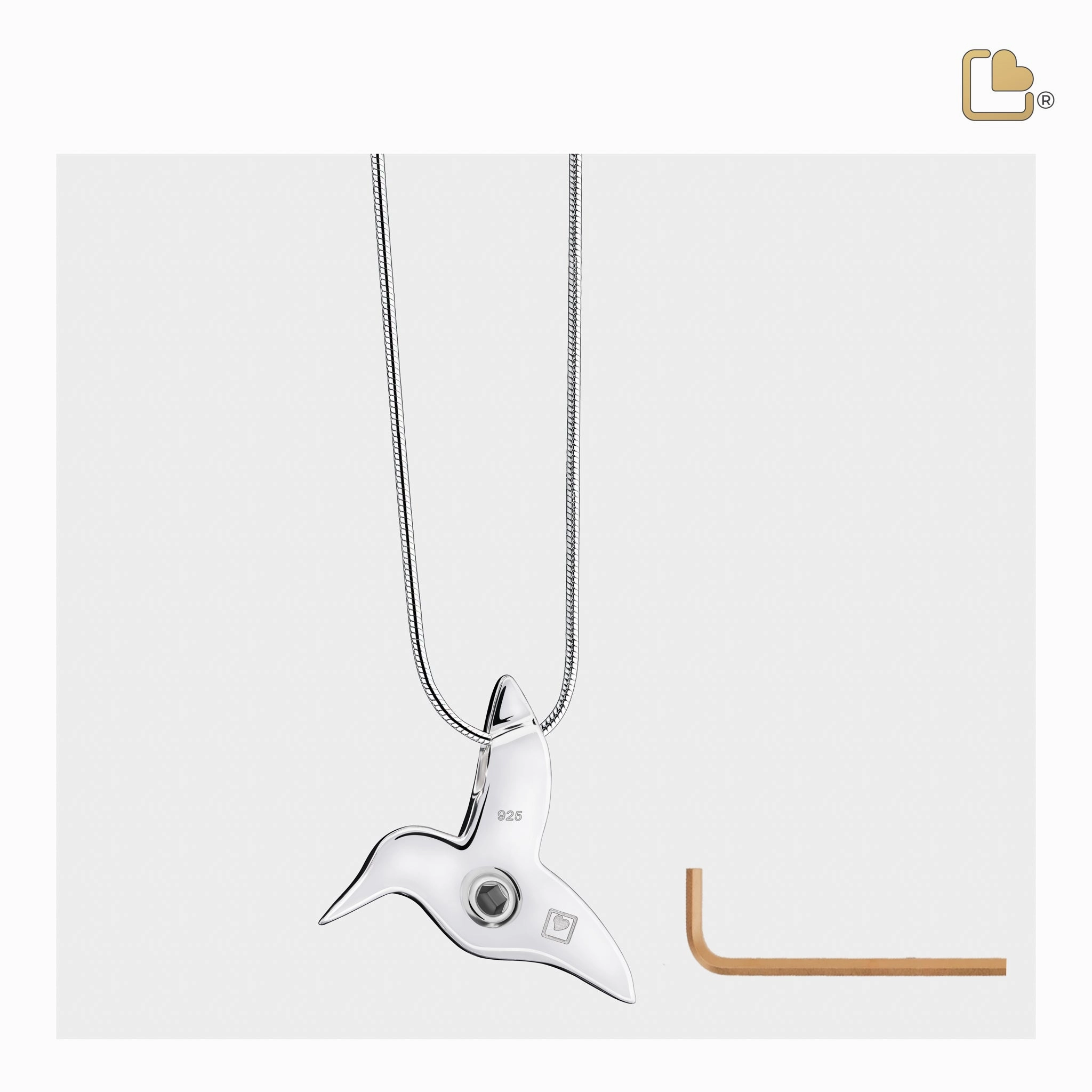 Hummingbird Sterling Silver Cremation Pendant