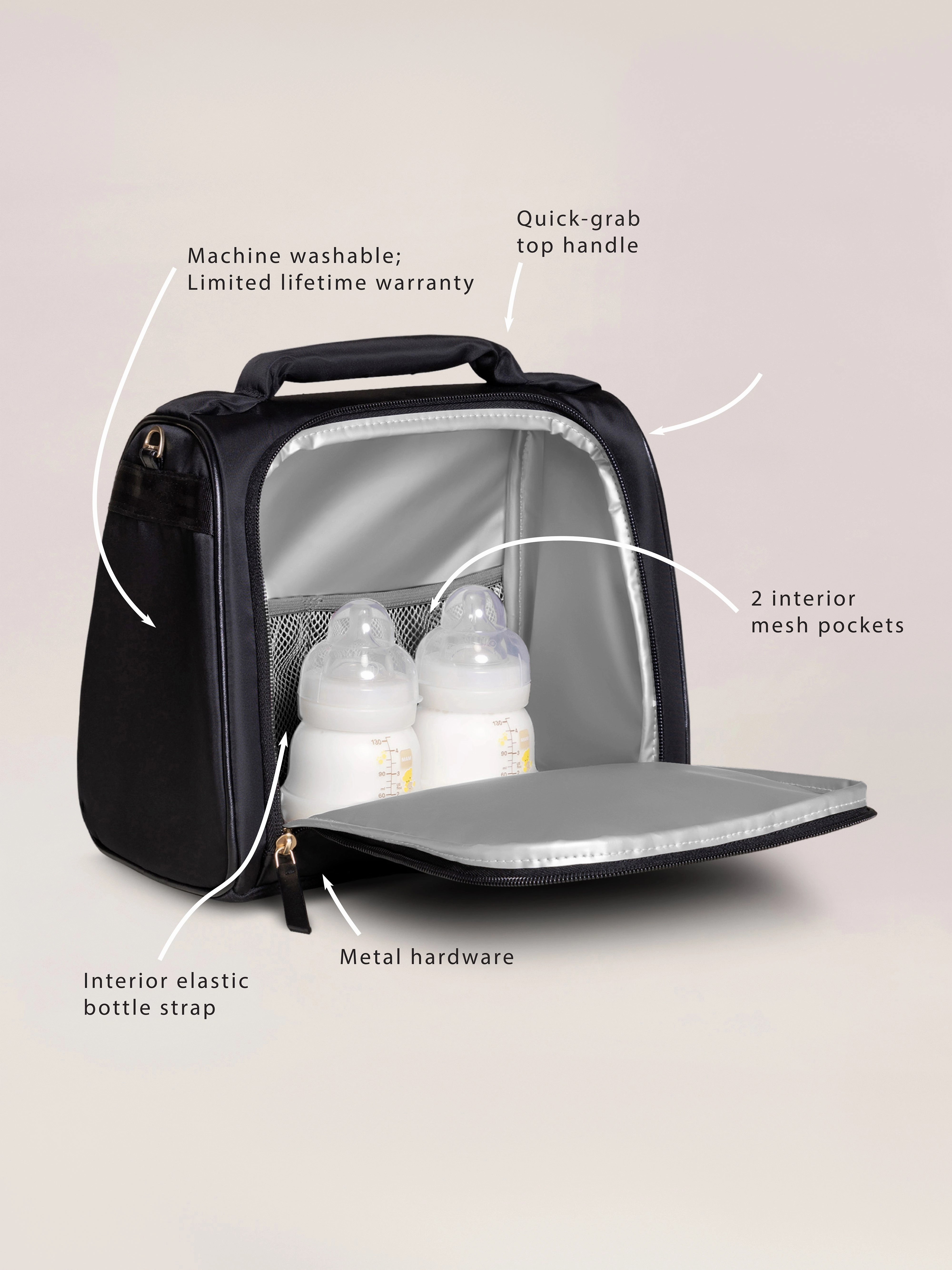 Insulated Bottle Bag - Black