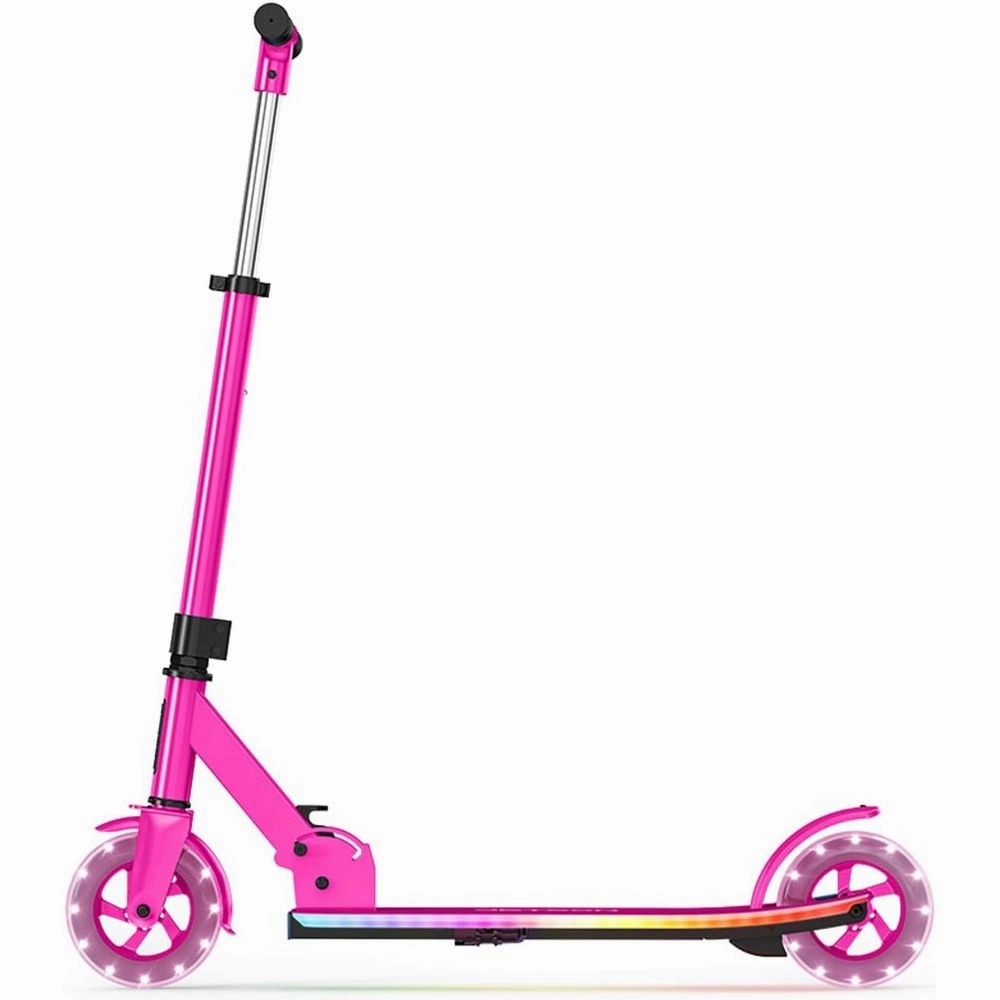 Jetson JHGLT-PNK Highlight 2-Wheel Kick Scooter, Kinetic Lights on Deck and Wheels, 6 Inch Wheels, Rear Brake, Easy-Folding Mechanism, Ages 6  (Pink)