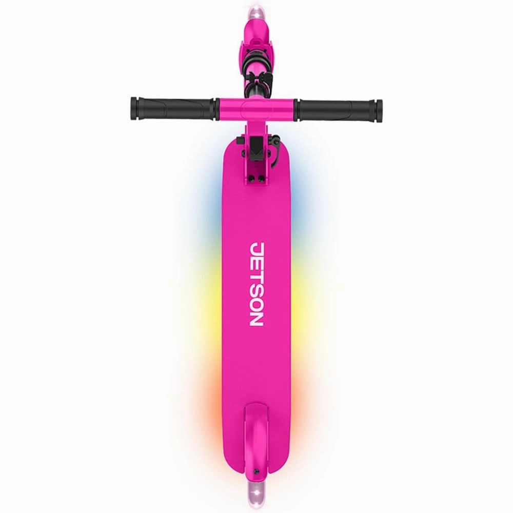 Jetson JHGLT-PNK Highlight 2-Wheel Kick Scooter, Kinetic Lights on Deck and Wheels, 6 Inch Wheels, Rear Brake, Easy-Folding Mechanism, Ages 6  (Pink)