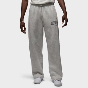 Jordan Brooklyn Fleece Oversized Open-Hem Pants Heather Grey / White
