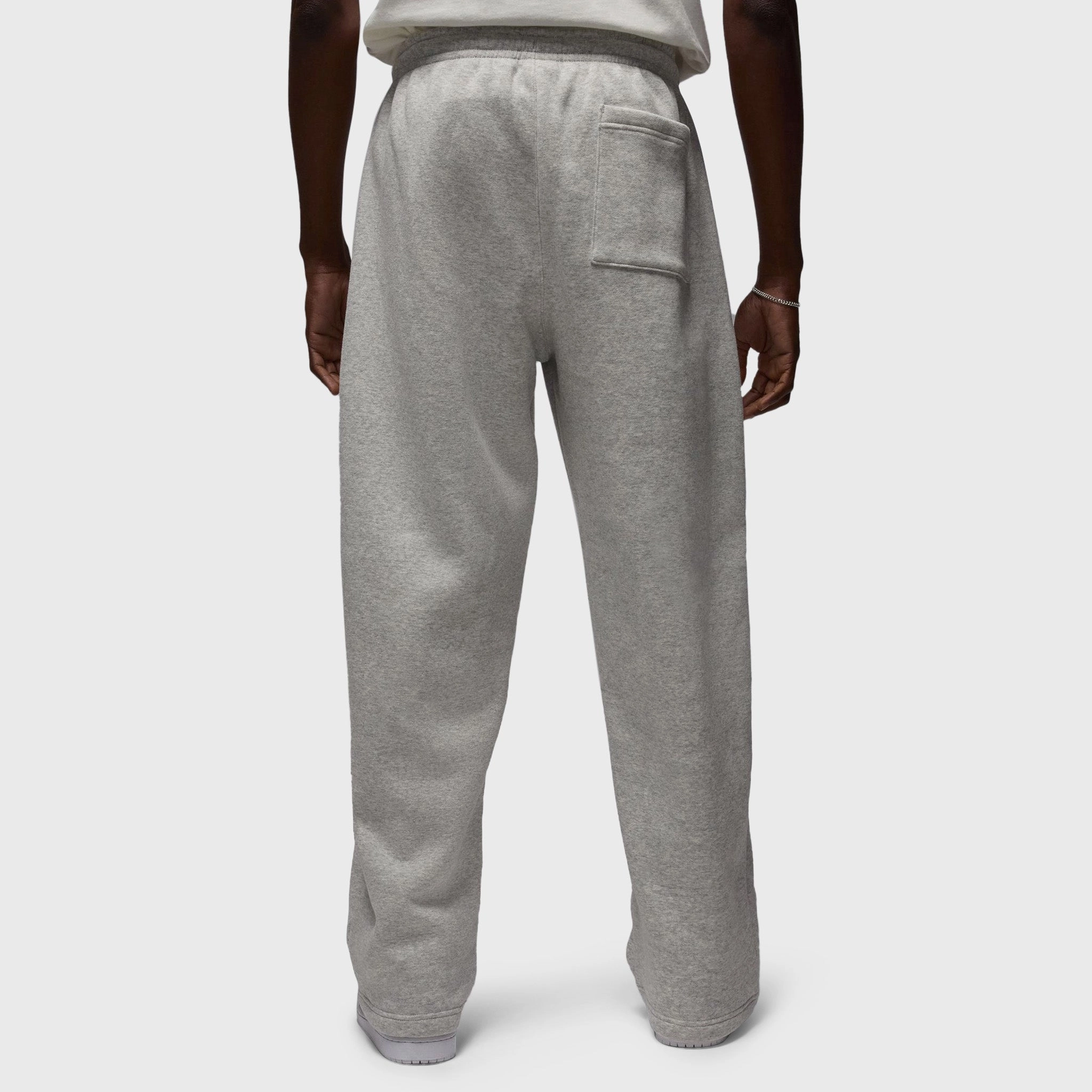 Jordan Brooklyn Fleece Oversized Open-Hem Pants Heather Grey / White