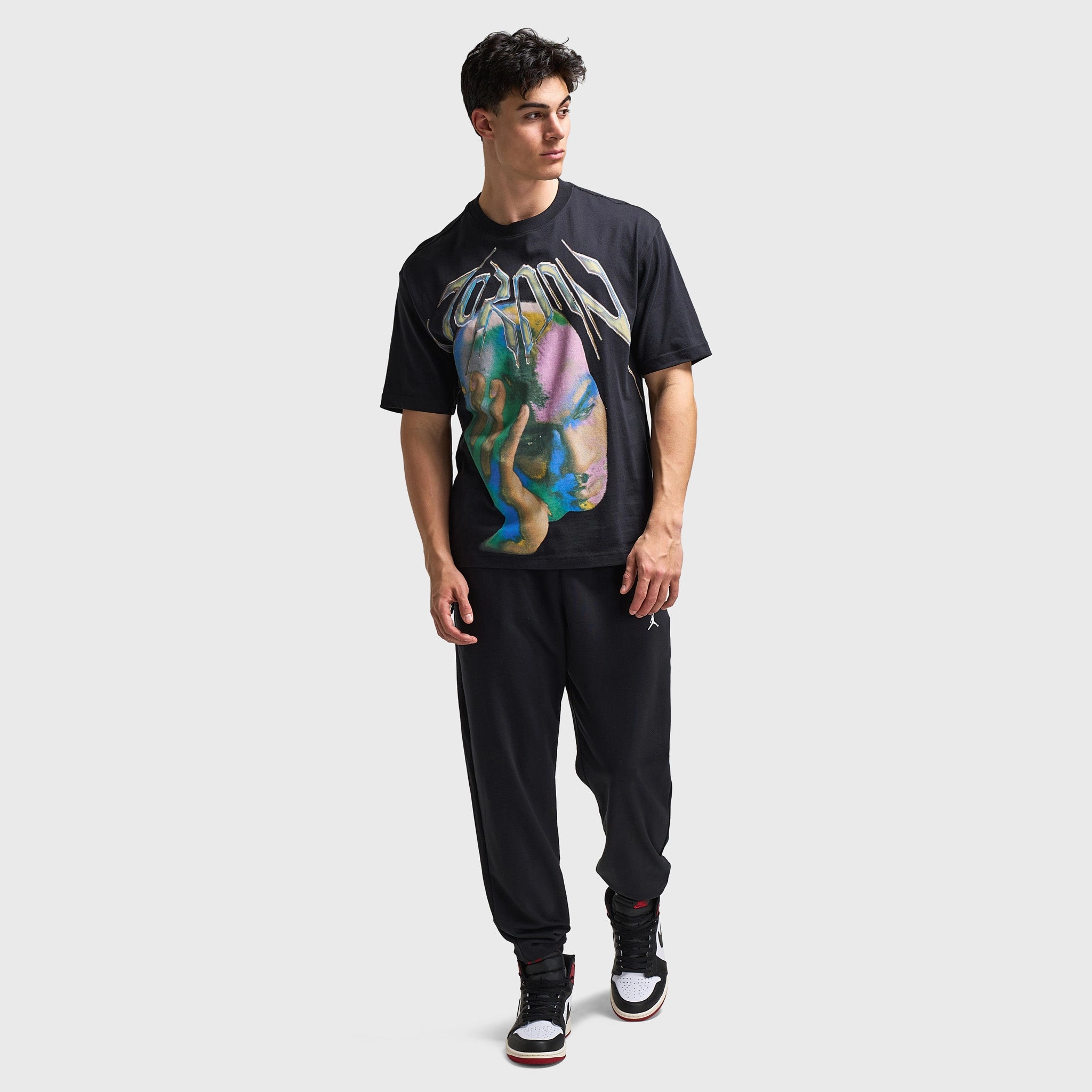 Jordan Dri-FIT Think Graphic T-Shirt Black / White