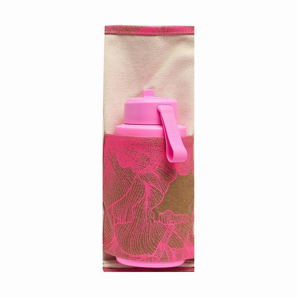 Large Bon Vivant Tote Bag -- Neon Pink/Tan Floral