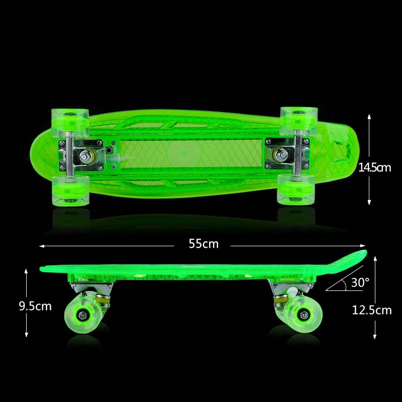 LED Cruiser Kicktail Penny-style Skateboard -