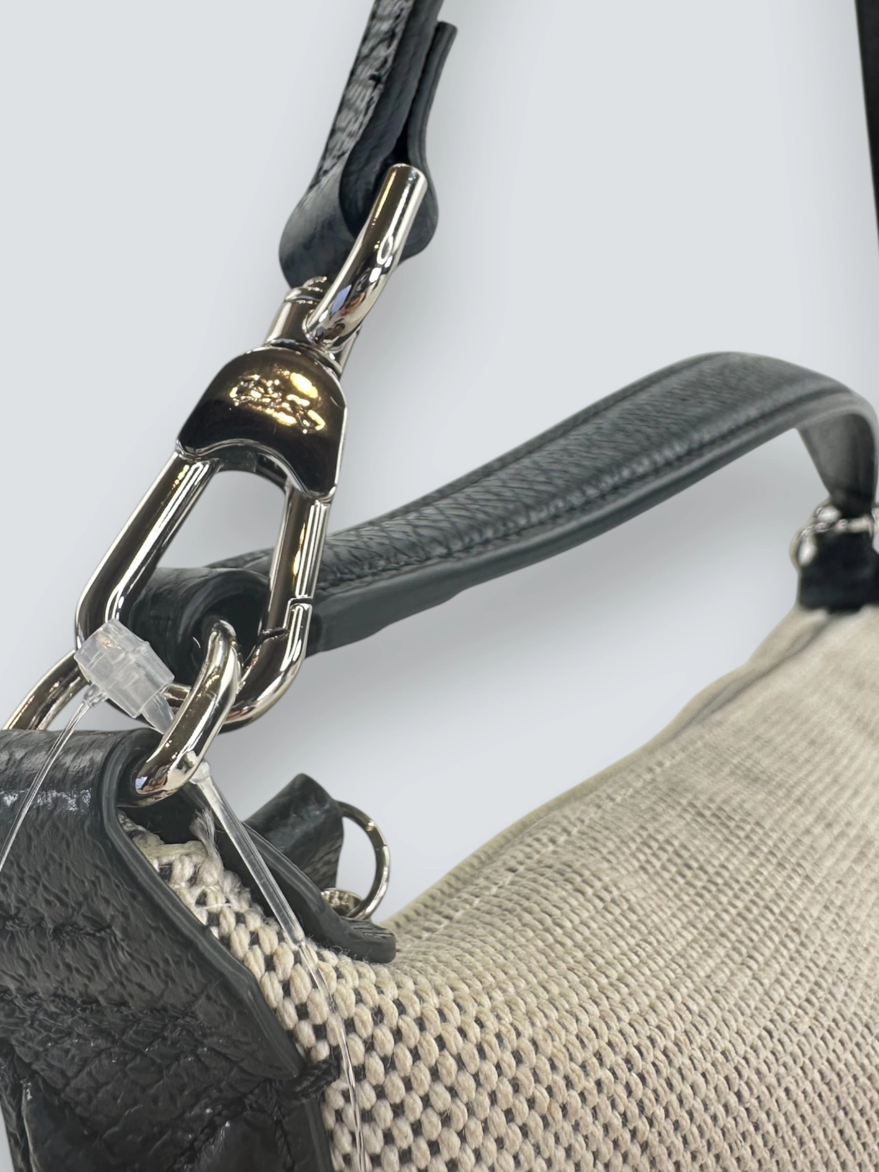 Longchamp Cream Canvas Crossbody