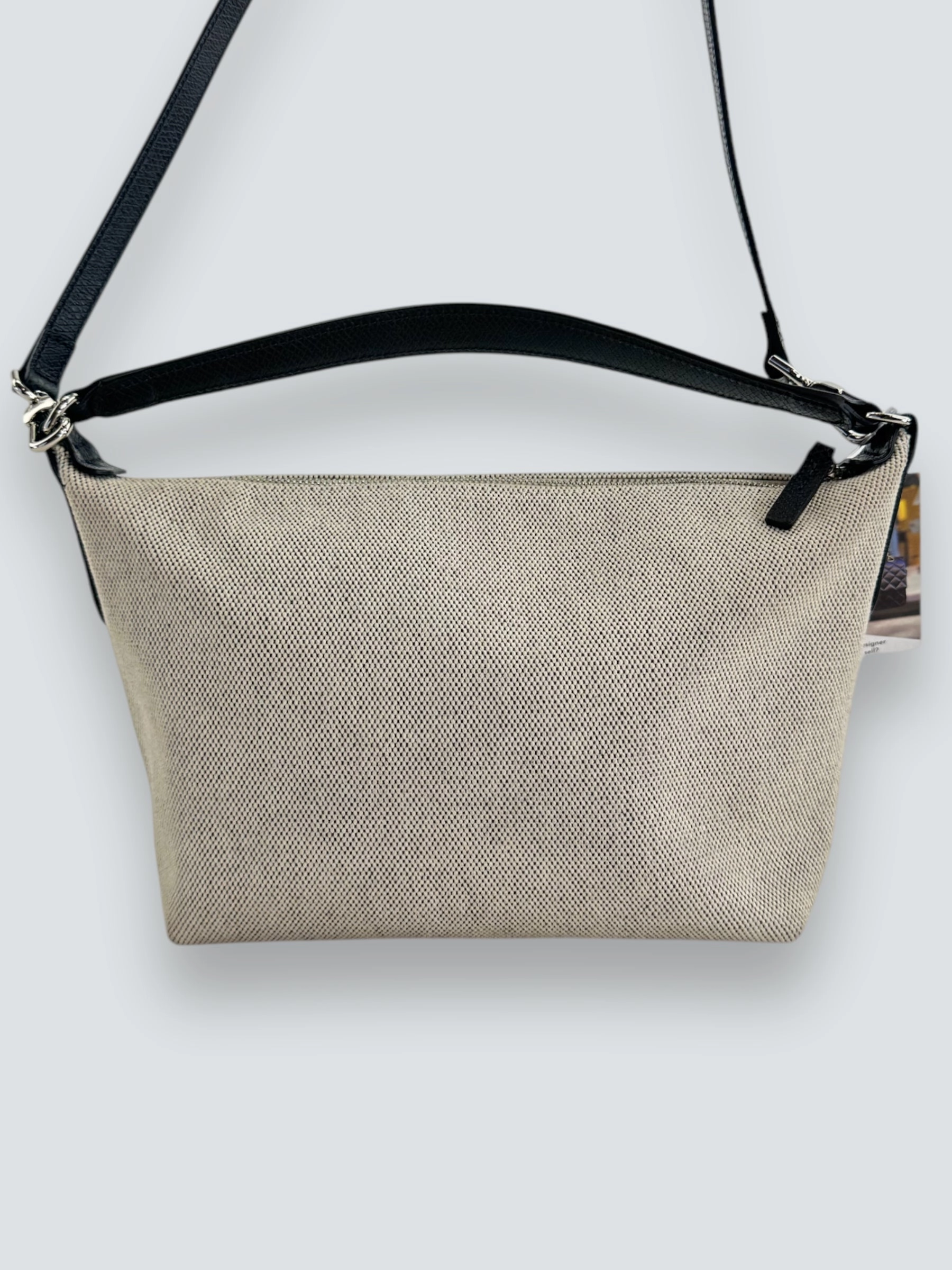 Longchamp Cream Canvas Crossbody