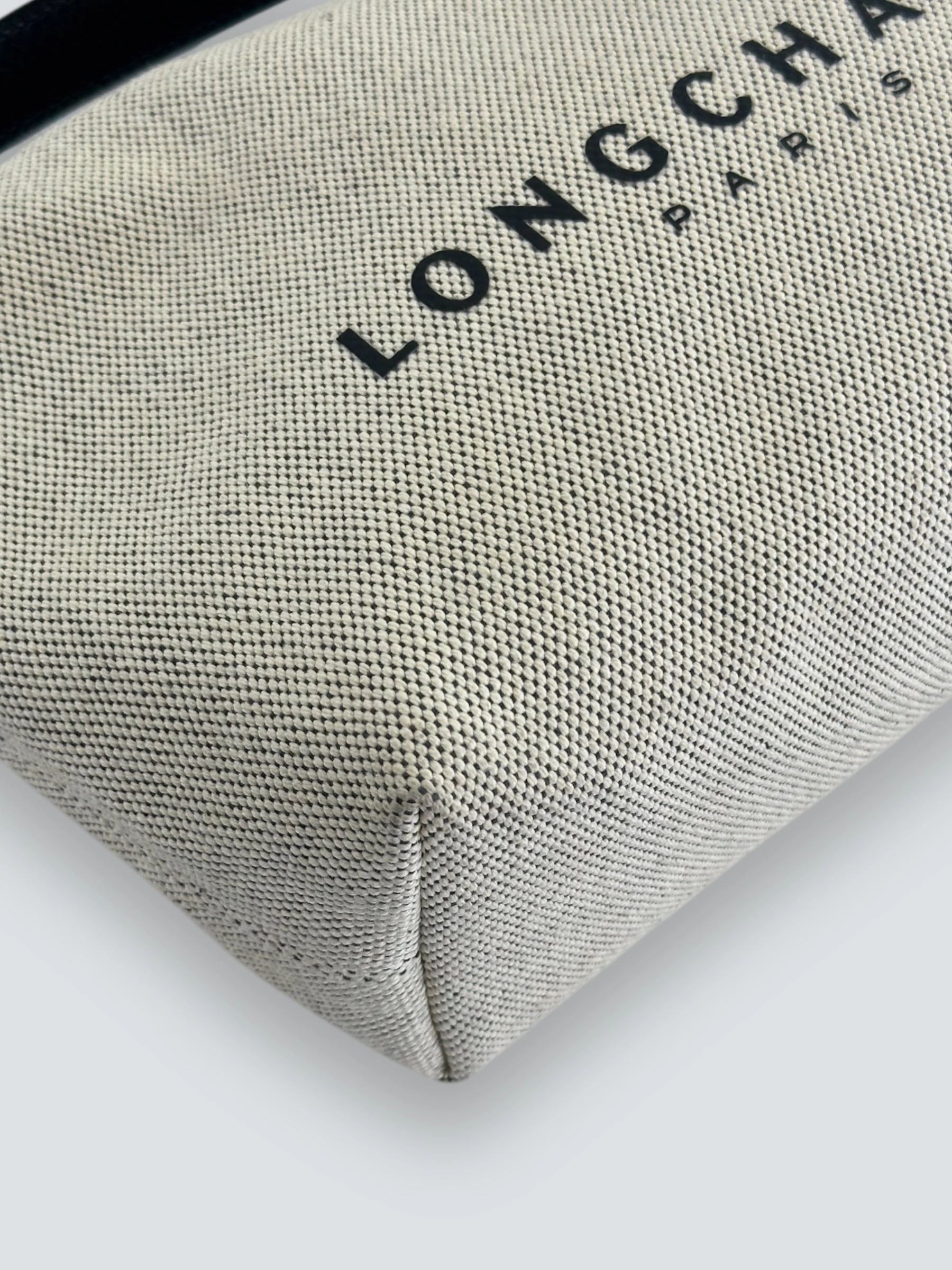 Longchamp Cream Canvas Crossbody