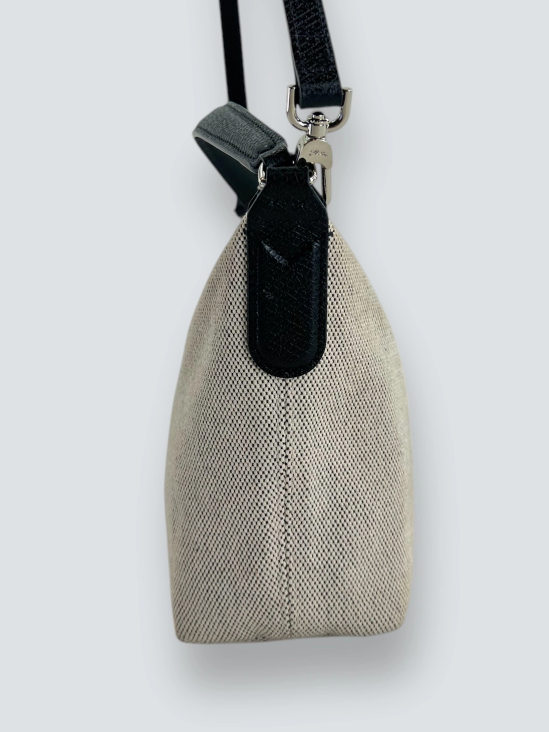 Longchamp Cream Canvas Crossbody
