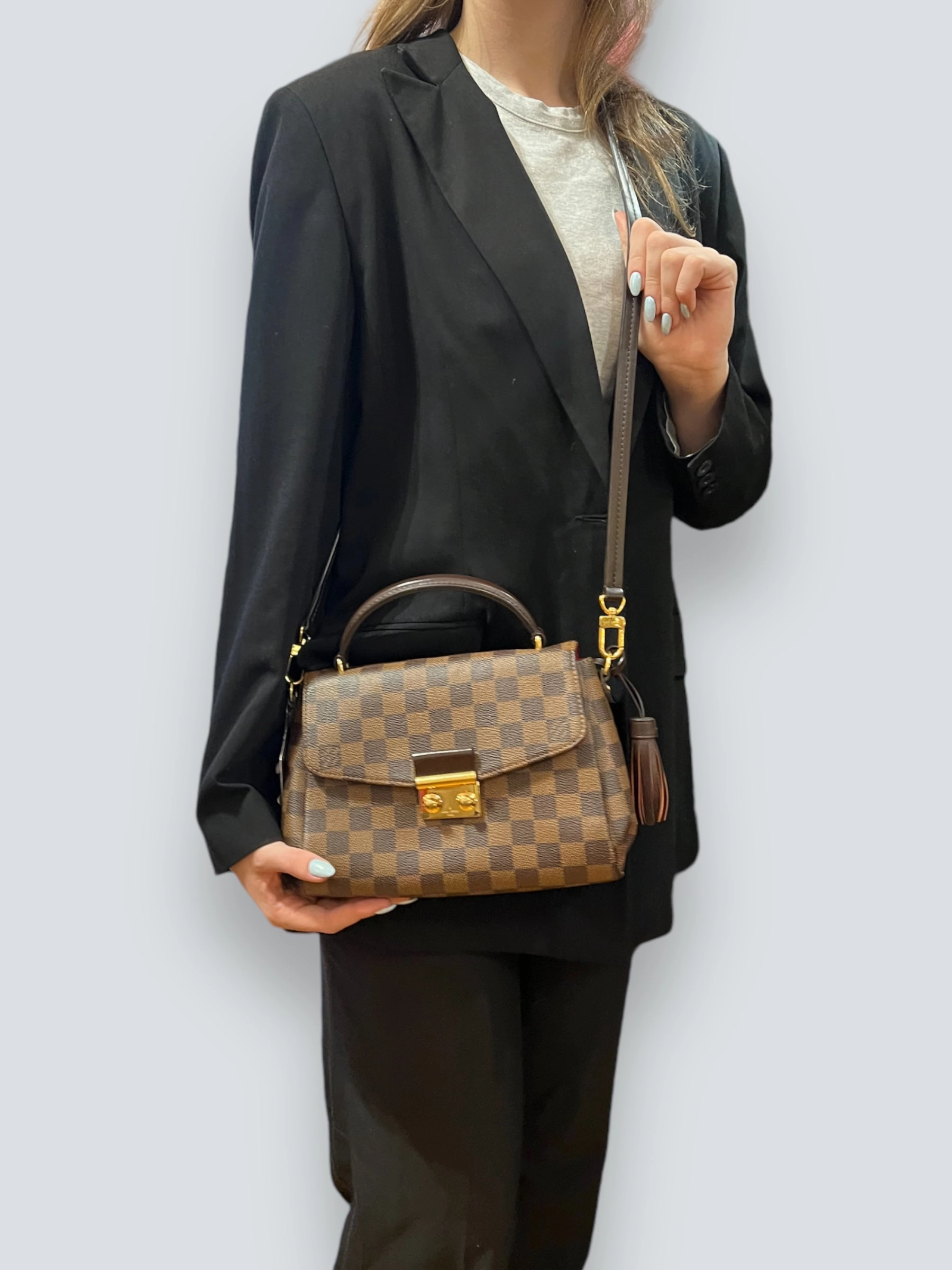 Louis Vuitton Damier Ebene Canvas Croisette Crossbody