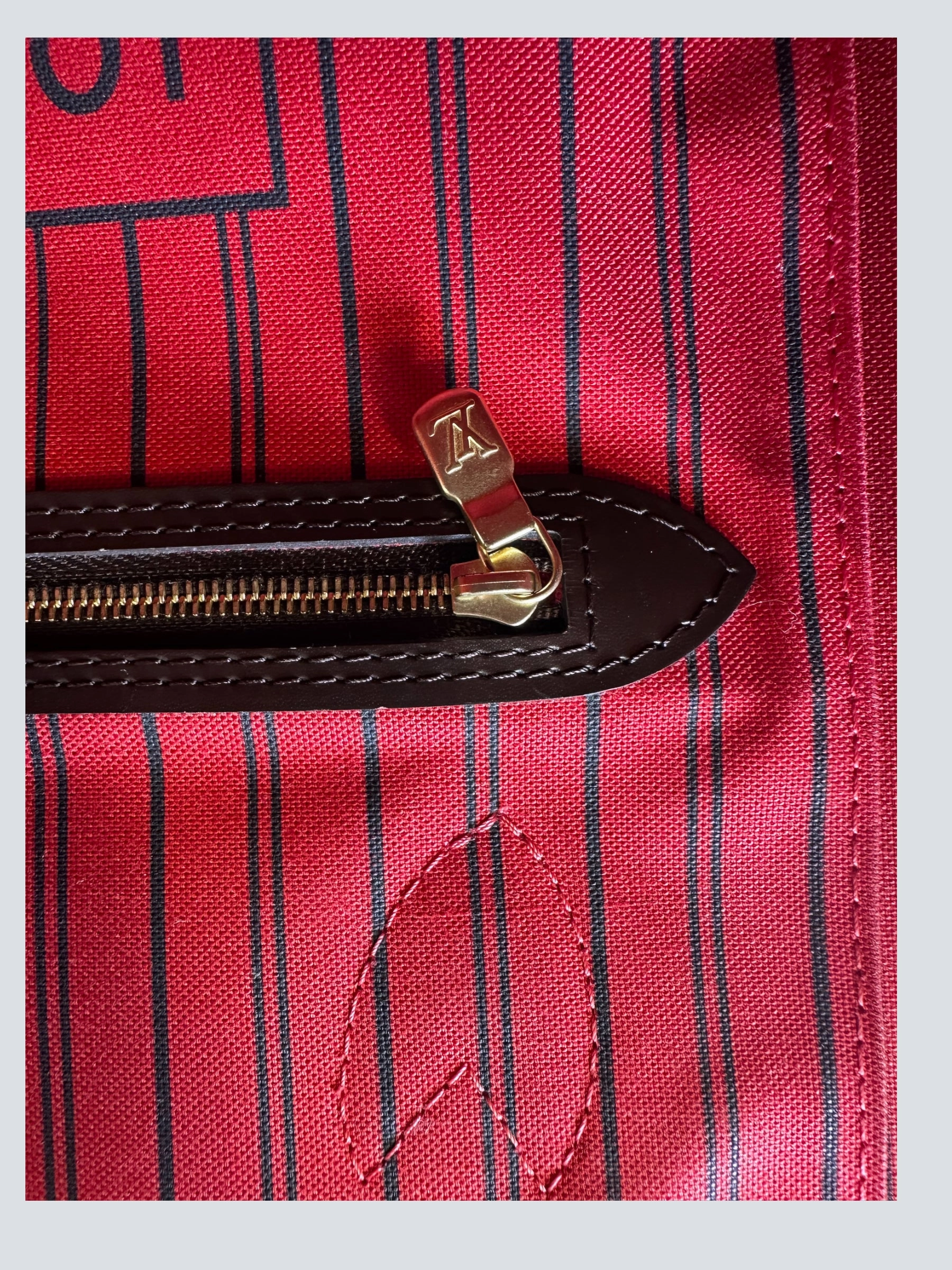 Louis Vuitton Damier Ebene Canvas Neverfull MM - HC initials