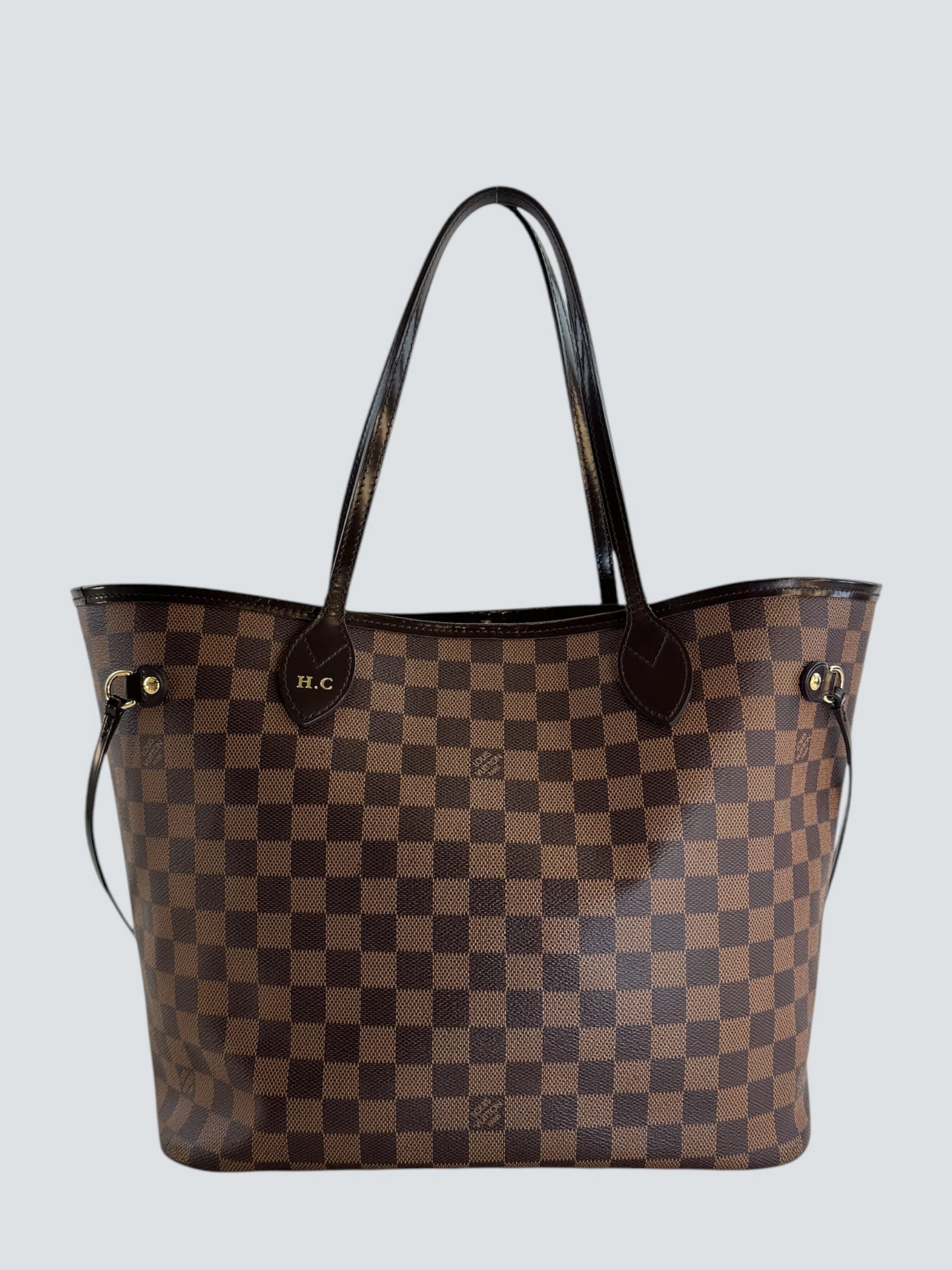 Louis Vuitton Damier Ebene Canvas Neverfull MM - HC initials