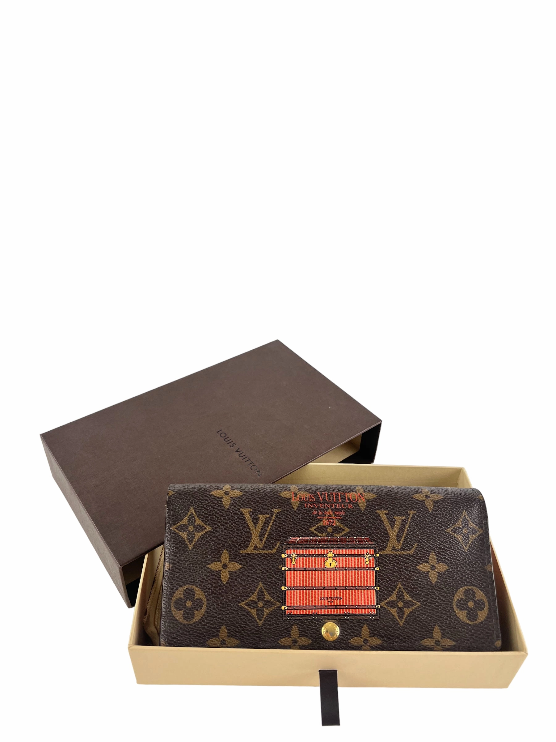 Louis Vuitton Monogram Canvas Limited Edition Trunk Print Wallet