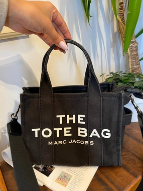 Marc Jacobs The Tote Black Canvas Tote with Strap