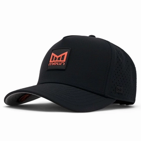 Melin Odyssey Stacked Hydro Golf Cap Black/Infrared - FW23 Men