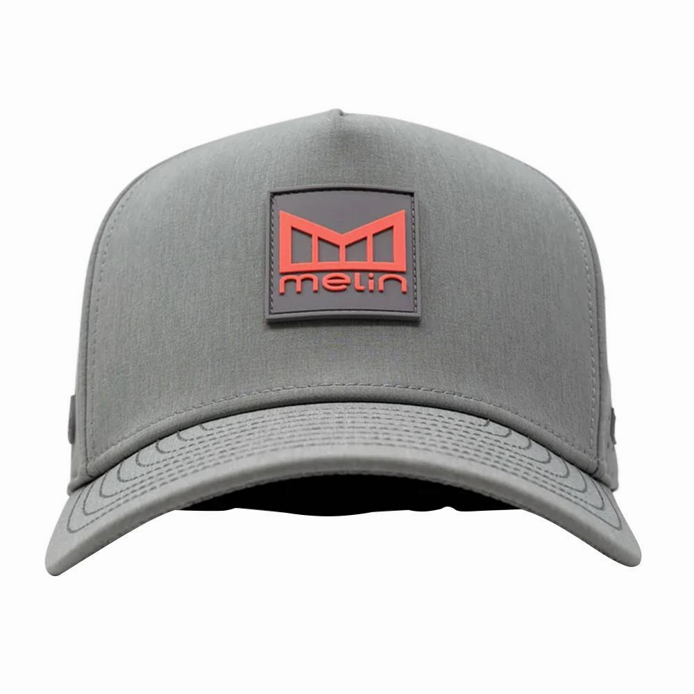 Melin Odyssey Stacked Hydro Golf Cap Heather Gray/Infrared - FW23 Men