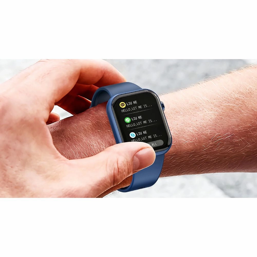 Mingdaln 1.85-inch Men Women's Smartwatch with Answer Make Calls 100 Sports Modes Message Reminder Blue