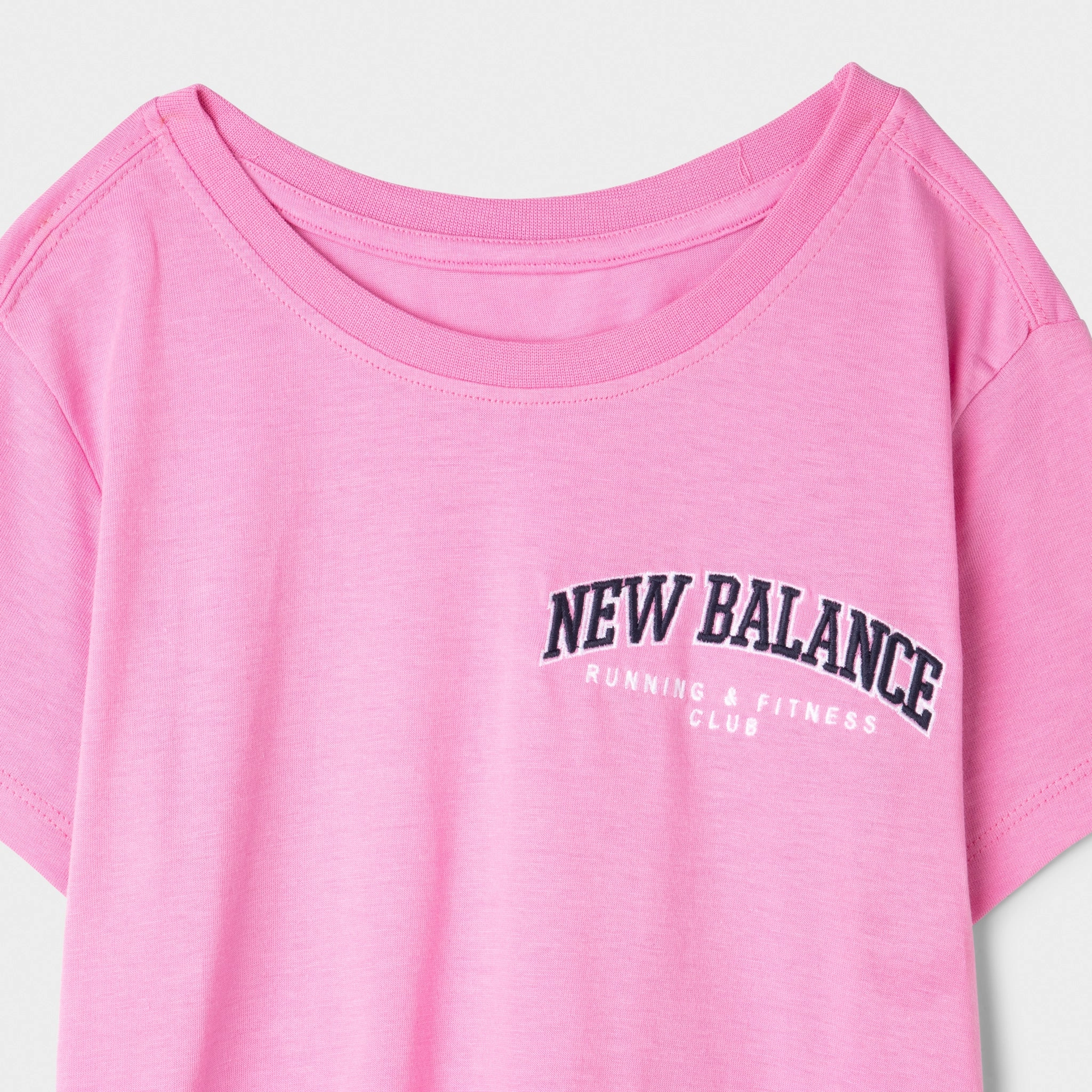 New Balance Junior Girls' Club Baby Tee Rose Sugar