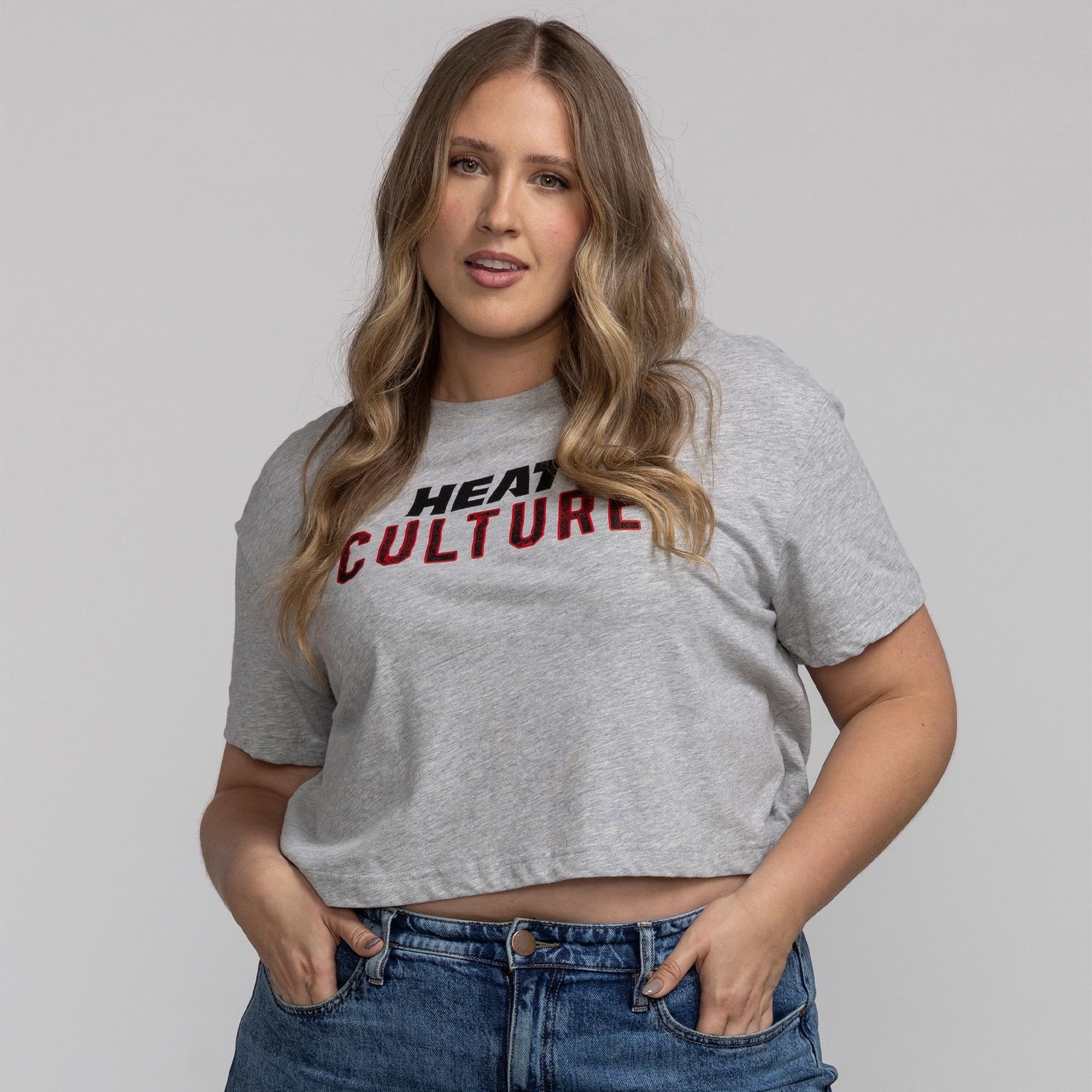 Nike HEAT Culture: Blood Red Grey Women's Crop Tee