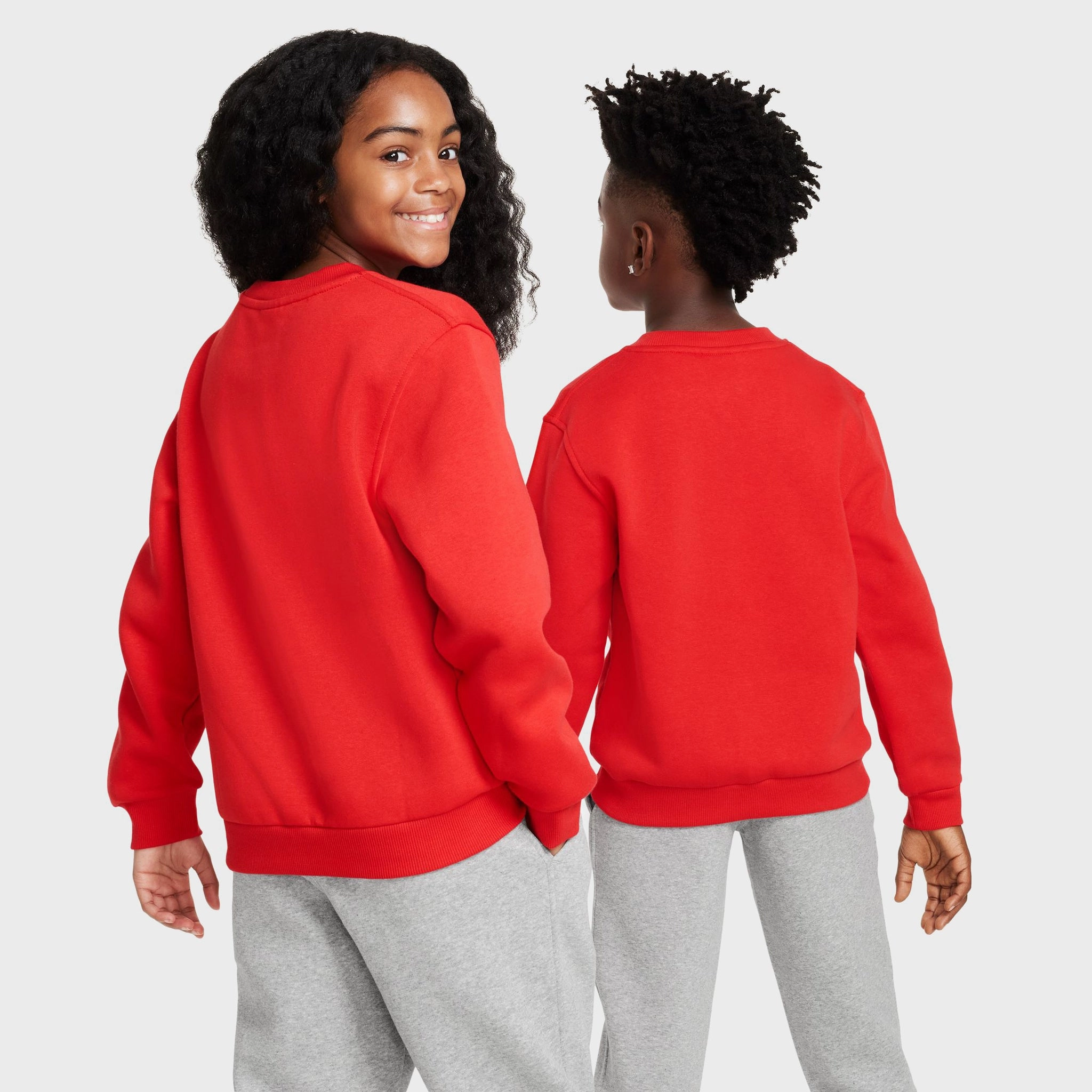 Nike Juniors' Club Fleece Crewneck / University Red