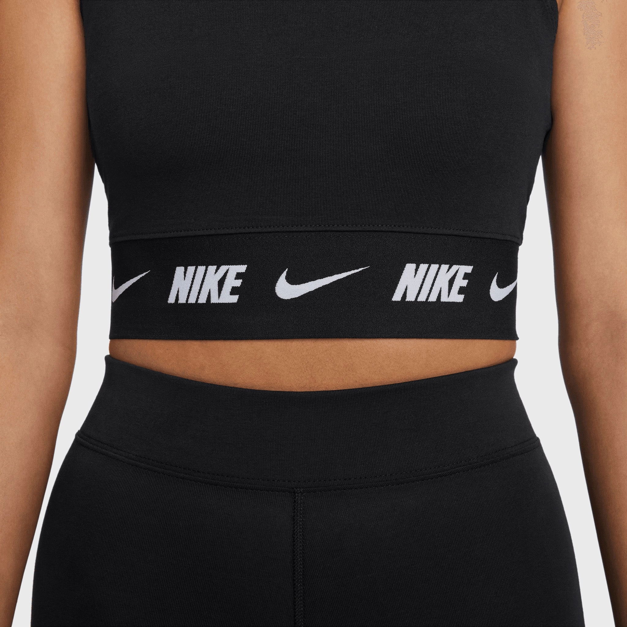 Nike Women's Sportswear Cropped Tape Top / Black