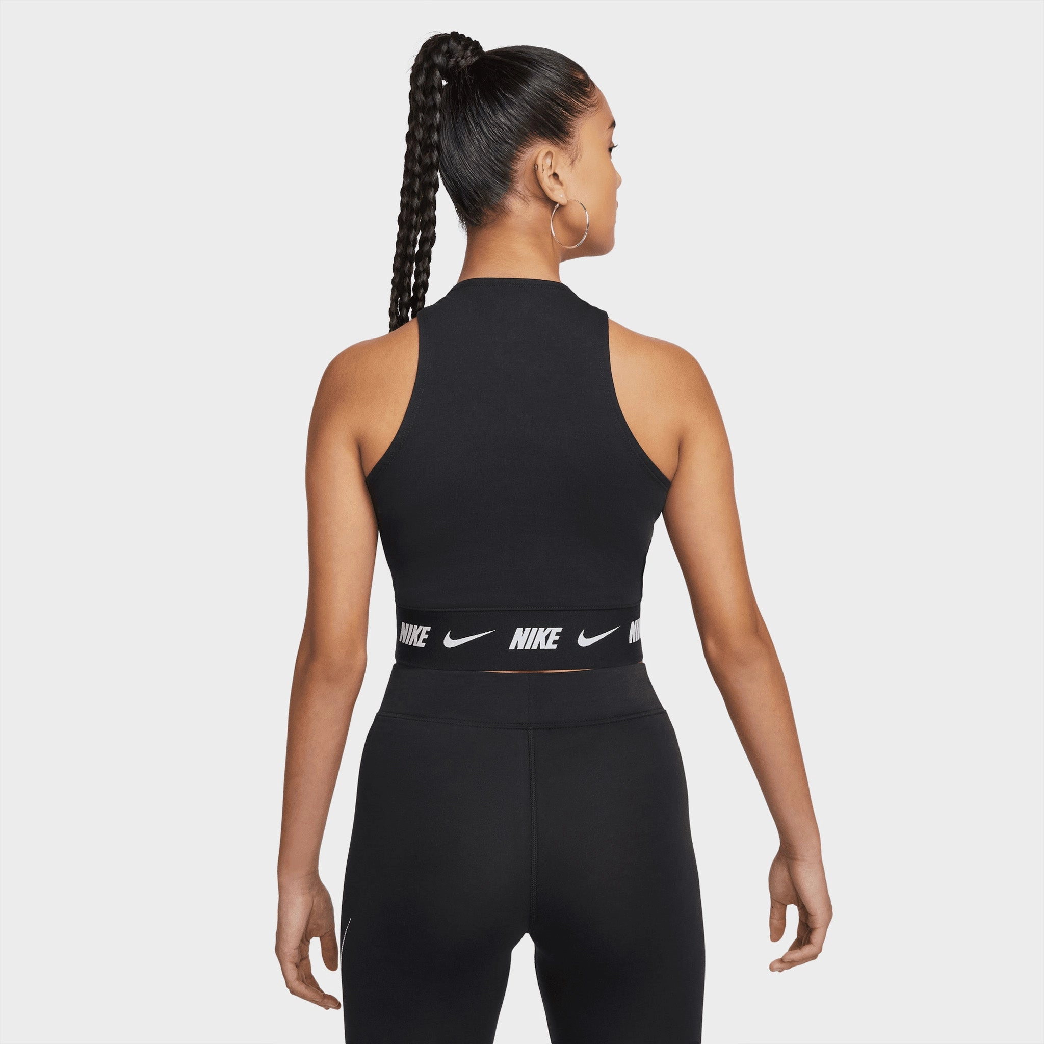 Nike Women's Sportswear Cropped Tape Top / Black