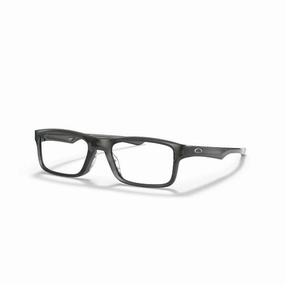 Oakley Ox8081 Plank 2.0 Rectangular Prescription Eyewear Frames, 53mm Polished Grey Smoke/Demo Lens