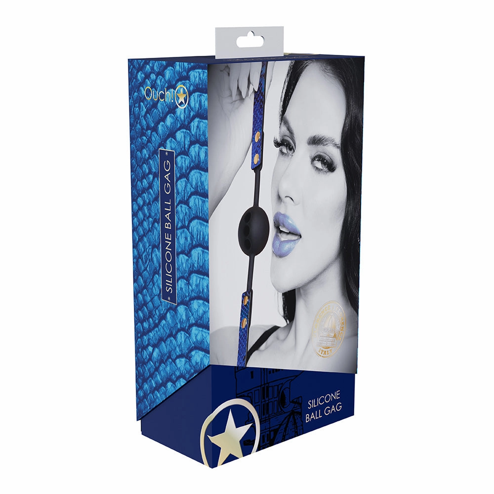 Ouch! Florence Holographic Snake Print Breathable Silicone Ball Gag