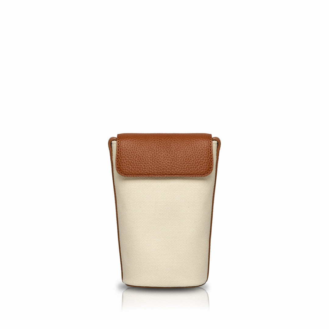 Penguin Cellphone Crossbody Bag - Cream/Brown