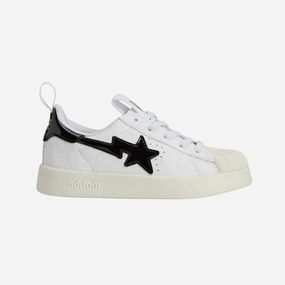 preschool adidas fom superstar 360 x bape (white/black/gold)