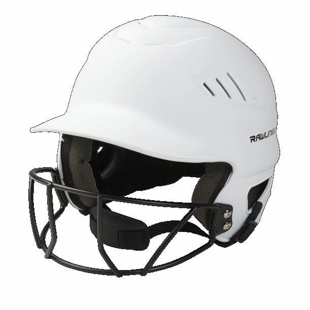 Rawlings Softball Helmet with Face Guard, Matte White