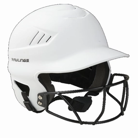 Rawlings Softball Helmet with Face Guard, Matte White