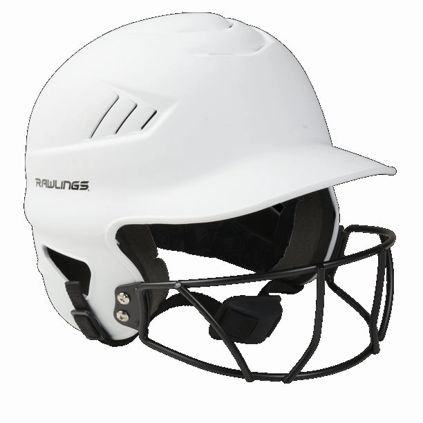 Rawlings Softball Helmet with Face Guard, Matte White