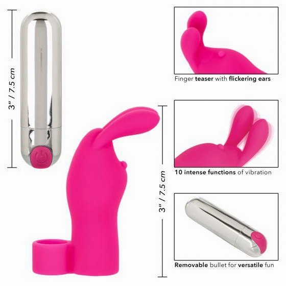 Rechargeable Silicone Bunny Finger Vibrator