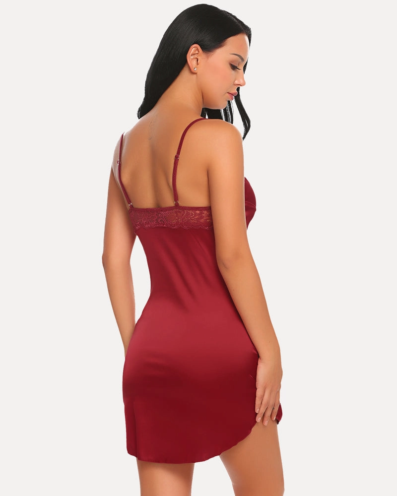 Satin Lace Full Slip Sleepdress (DE Only)