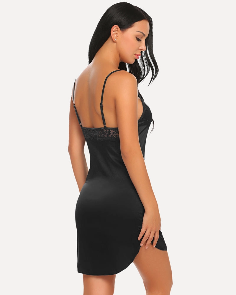 Satin Lace Full Slip Sleepdress (DE Only)