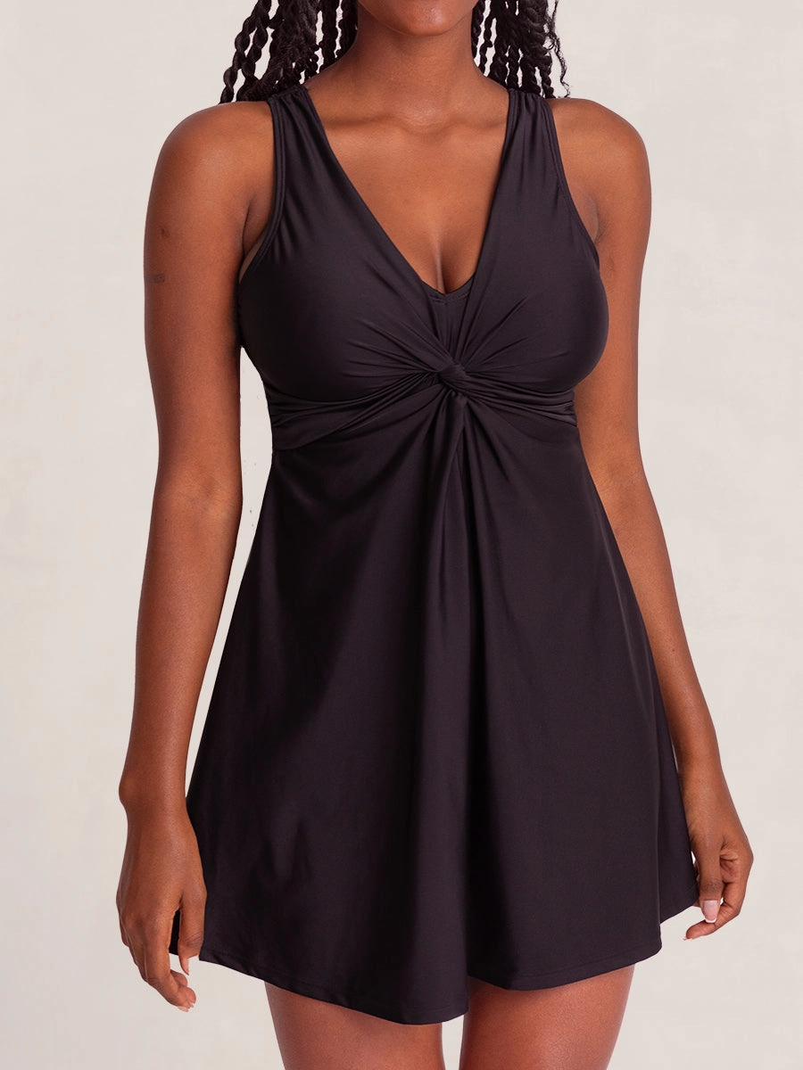Shapermint Essentials Swim Knot-Front Swim Dress